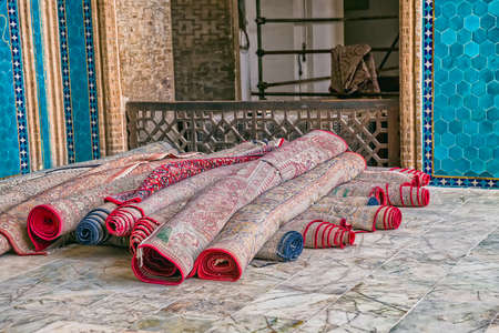 Prayer carpets of the Yame mosqueの写真素材