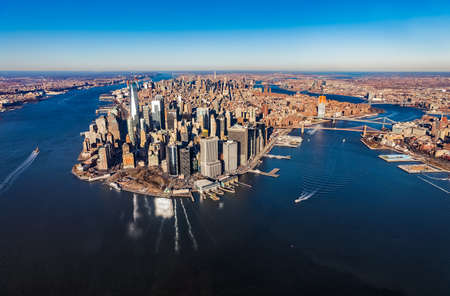 New York Manhattan aerial viewの写真素材
