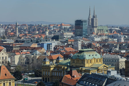 Panorama of Zagrebのeditorial素材