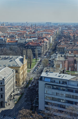 Panorama of Zagrebのeditorial素材