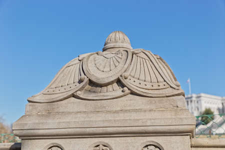 Decorative detail in front of the Capitol building in Washingtonの写真素材
