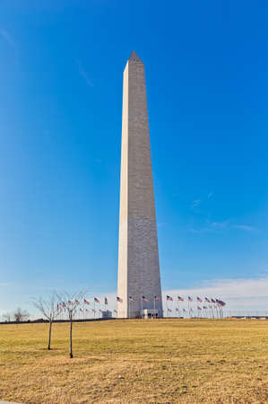 Washington Monument obelisk United States of Americaの写真素材