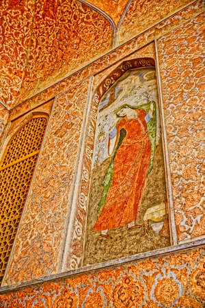 Isfahan Ali Qapu Palace paintingのeditorial素材