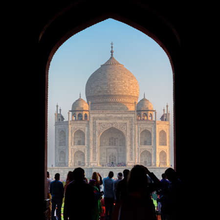 The Taj Mahal entrance, Indiaのeditorial素材