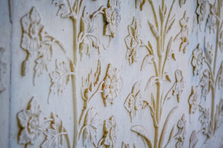The Taj Mahal decoartion detail, India