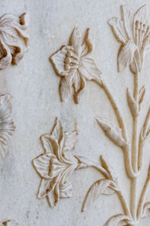 The Taj Mahal decoartion detail, Indiaのeditorial素材