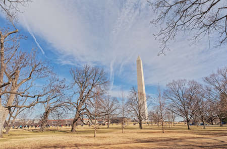 Washington Monument obelisk United States of Americaの写真素材