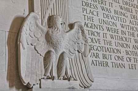 Lincoln Memorial eagle statue in Washington DC USA