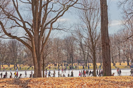 Washington National Mall winter walk United States of Americaのeditorial素材