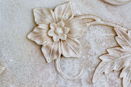 The Taj Mahal decoartion detail, Indiaのeditorial素材