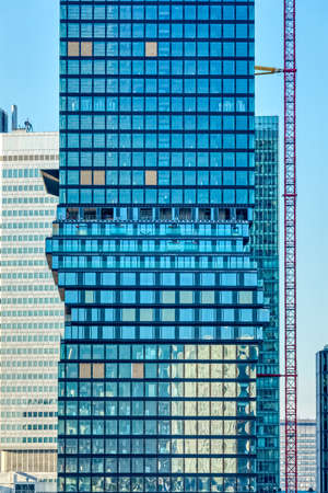 Frankfurt modern architecture skyscraper floors detail viewのeditorial素材