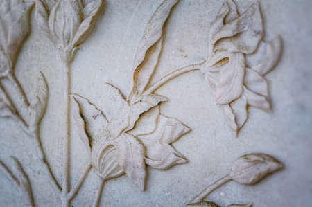 The Taj Mahal decoartion detail, Indiaのeditorial素材