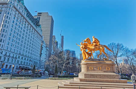 New York Central Park Sherman Memorial sculptureのeditorial素材