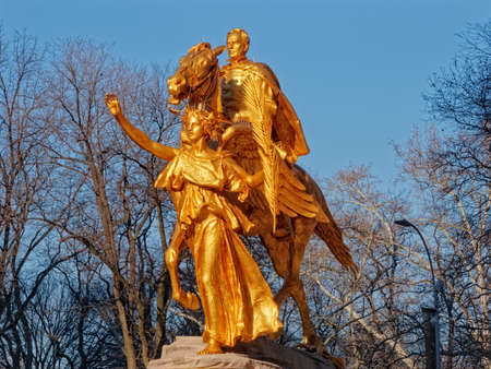 New York Central Park Sherman Memorial sculptureのeditorial素材