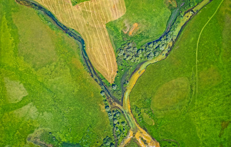 Aerial view of the river Cetina, Croatia