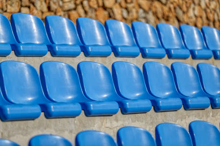 Blue Chairs At The Stadiumの写真素材