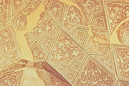 MEYBOD, IRAN - MAY 6, 2015: Museum decoration in Jame mosque one of the oldest in Iran.