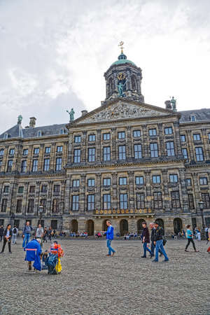 Amsterdam Royal palace at the Dam squareのeditorial素材
