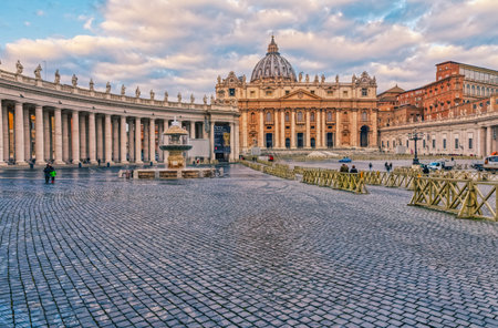 St. Peter square in Vaticanのeditorial素材