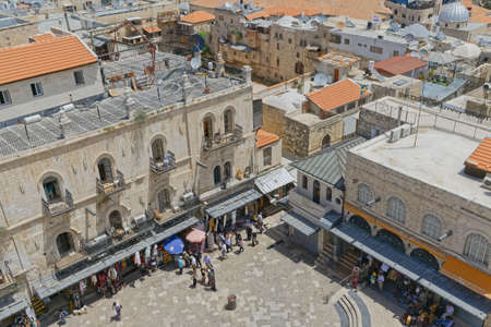 Beginning of the David street in Jerusalemのeditorial素材