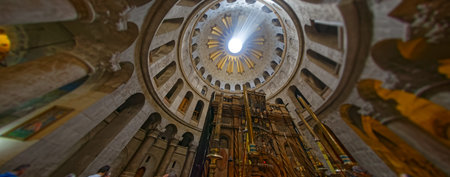 Holy Sepulchre Church in Jerusalem extremely lens shot