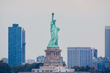 Statue of Liberty on Liberty Island, New Yorkの写真素材