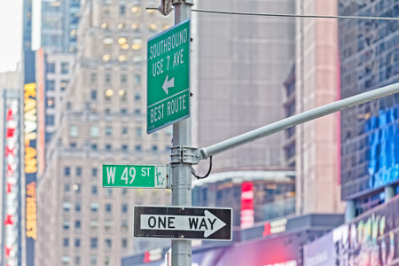 New York Manhattan 49th street signs