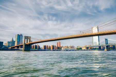Brooklyn Bridge panorama, New Yorkのeditorial素材