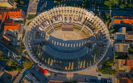 Arena ancient Roman amphitheater in Pulaのeditorial素材