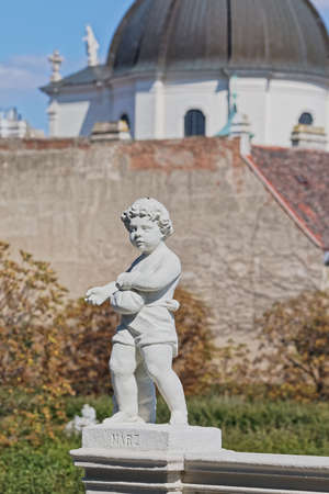 Stone statue in Belvedere gardens in Wien, Austriaのeditorial素材