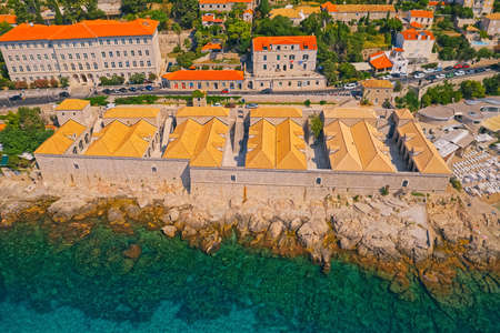 Roof restoration on the Lazareti building in the old town of Dubrovnikのeditorial素材