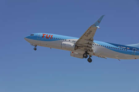 CORFU, GREECE, SEPTEMBER 27, 2019: Tui Boeing 767-300 taking off at the International Airport Ioannis Kapodistrias.のeditorial素材