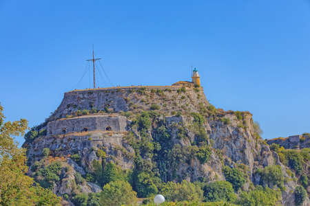 Old Venetian fortress in Corfu town Greeceの写真素材