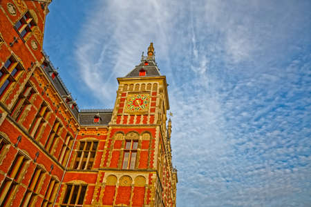 Amsterdam main train station Central Station Netherlandsの写真素材