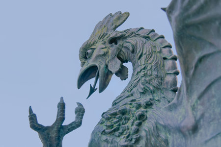 Rijeka Basilisk statue at the Trsat castle court