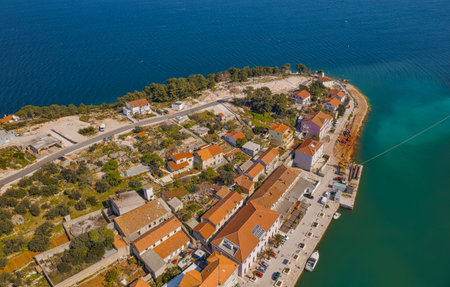 Sali old town port aerial view at Dugi Otok Croatia