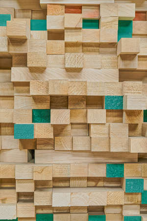 Stacked wood in the sawmill close upの写真素材
