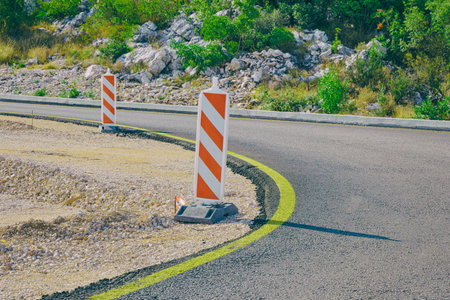 Construction site of an expressway through a rural area.