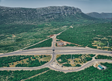 Expressway on the Peljesac peninsula under constructionの写真素材