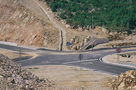 Expressway on the Peljesac peninsula under constructionの写真素材