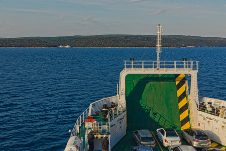 Boarding the ferry on Porozina portのeditorial素材