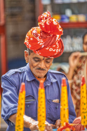 Pushkar ice cream seller, Rajasthan Indiaのeditorial素材
