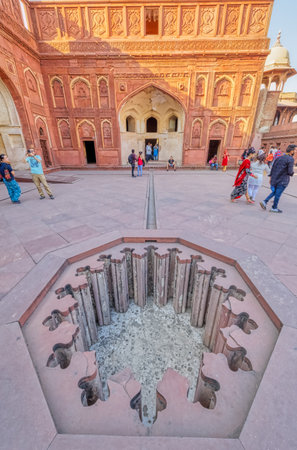 Arga fort fountain UNESCO World Heritage in Indiaのeditorial素材