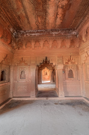 Temple interior at Panch Mahal historical place in Uttar Pradesh Indiaのeditorial素材