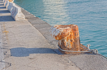 Metal mooring in Bari Italyの写真素材
