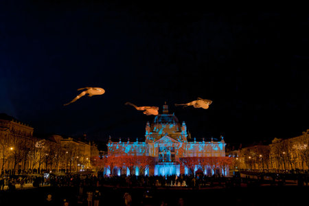 Festival of lights in Zagreb Croatiaのeditorial素材