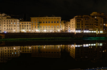 Florence Italy by nightの写真素材