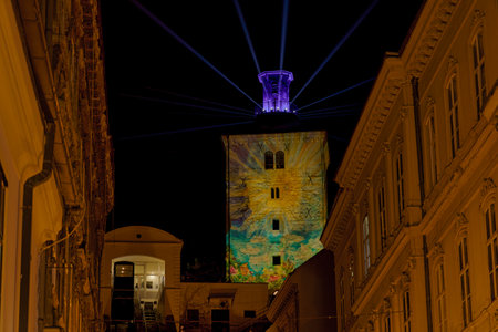 Festival of lights in Zagreb Croatiaのeditorial素材