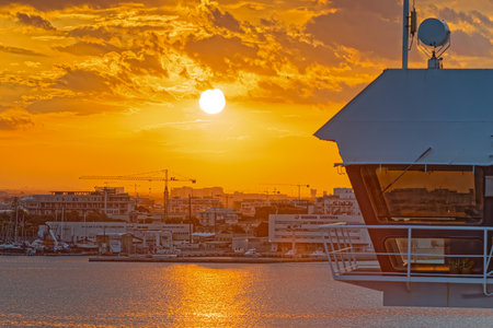 Coast Guard view in Bari Italyのeditorial素材