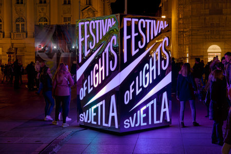 Festival of lights in Zagreb Croatiaのeditorial素材
